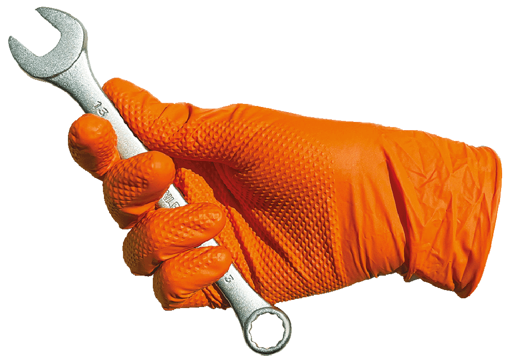 Orange Nitrile Diamond Grip Gloves - Octopus Grip™